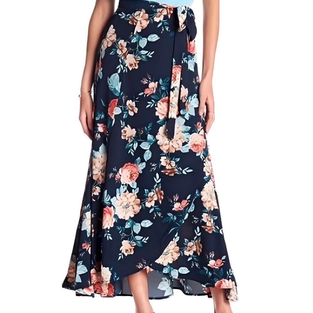 Bobeau Floral Wrap Maxi Skirts size Small